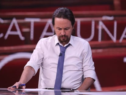 Pablo Iglesias, antes de su entrevista televisiva en Antena 3.