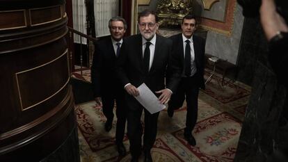 Mariano Rajoy en el Congreso en la moción de censura presentada contra el PP.