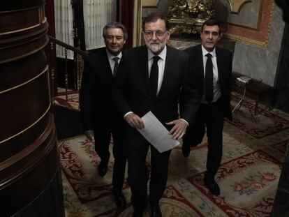 Mariano Rajoy en el Congreso en la moción de censura presentada contra el PP.