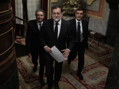 Mariano Rajoy en el Congreso en la moción de censura presentada contra el PP.