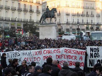 Concentración por la muerte de Calos Javier P.