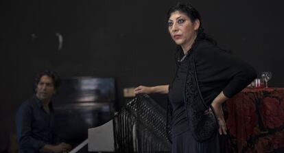 Manuela Carrasco y Diego Amador, este martes durante un ensayo de 'Naturaleza gitana'.