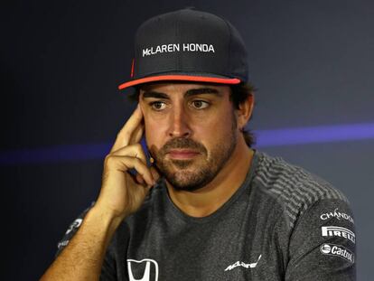 Alonso, durante la rueda de prensa en 