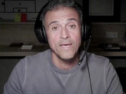 Luis Enrique, durante el vídeo en el que anuncia que será streamer del mundial de fútbol, el pasado lunes.