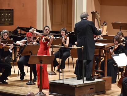 Leticia Moreno con la Orquesta de Cadaqués, en su concierto el pasado jueves.