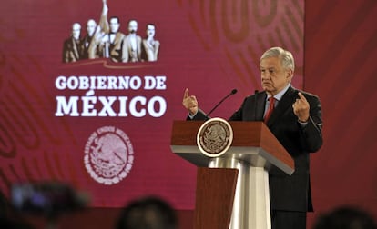 López Obrador en rueda de prensa este martes.