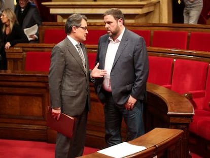 Artur Mas i Oriol Junqueras, el gener del 2014