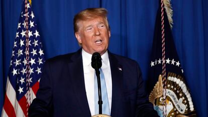 President Donald Trump speaks at his Mar-a-Lago estate on Jan. 3, 2019, in Palm Beach, Fla.