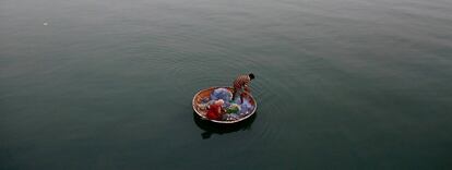 Pescadores en Kochi (India).