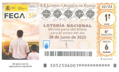 Décimo de Lotería Nacional del sorteo del sábado 28 de junio de 2025