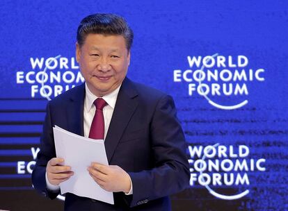 El presidente de China, Xi Jinping participando en  World Economic Forum in Davos, Suiza AP Photo/Michel Euler