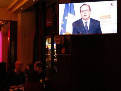 Discurso de Hollande en la televisi&oacute;n francesa. 