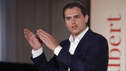 El líder de Ciudadanos, Albert Rivera, en un acto de su partido en Madrid.