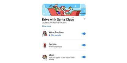 Opciones Papá Noel Waze