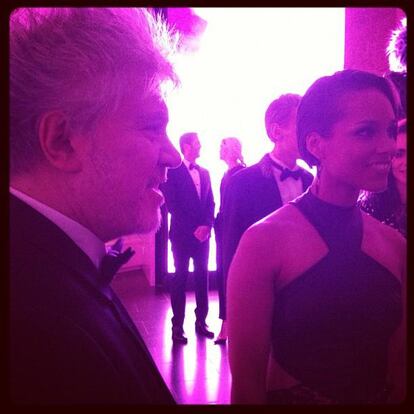 Con la cantante Alicia Keys.