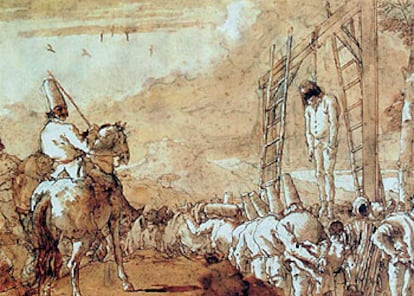 <i>Pulcinellas fusilan a Pulcinellas</i>, de Giandomenico Tiepolo.