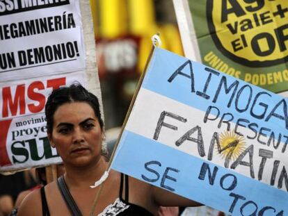 Protesta en contra de la miner&iacute;a en Famatina.