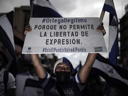 Cientos de nicaragüenses marchan en San José (Costa Rica), el pasado 30 de mayo contra el régimen de Daniel Ortega en Nicaragua.