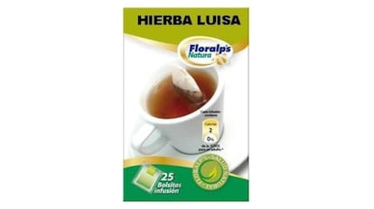 25 bolsitas de infusión de hierbaluisa.