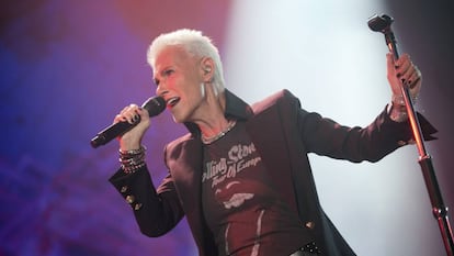 Marie Fredriksson, em um palco no ano 2012.