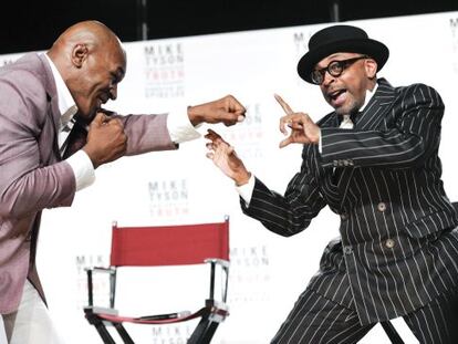 Mike Tyson y Spike Lee bromean en la presentación de 'La verdad indiscutible'.