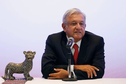 Lopez Obrador en una conferencia de prensa.