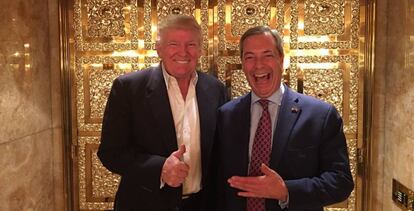 Donald Trump y Nigel Farage, promotor del 'Brexit', el pasado noviembre.