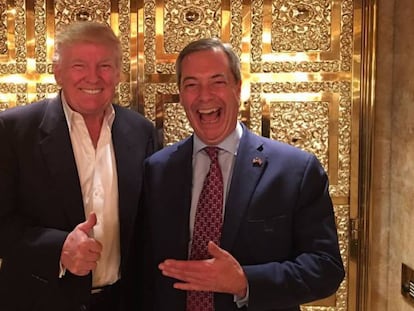 Donald Trump y Nigel Farage, promotor del &#039;Brexit&#039;, el pasado noviembre. 