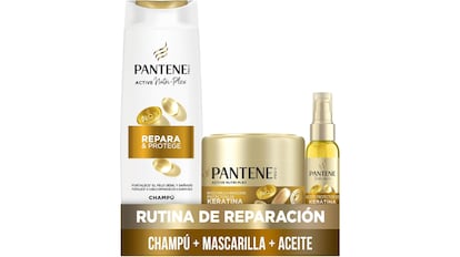 Vista del set de reparación para el cabello Pantene con descuento en Amazon.