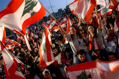 Las manifestaciones contra Siria se han sucedido en Beirut tras la muerte de Hariri.