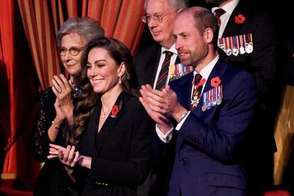 Kate Middleton y el príncipe Guillermo, el 9 de noviembre de 2024, en el Concierto del Recuerdo en el Royal Albert Hall de Londres (Inglaterra).