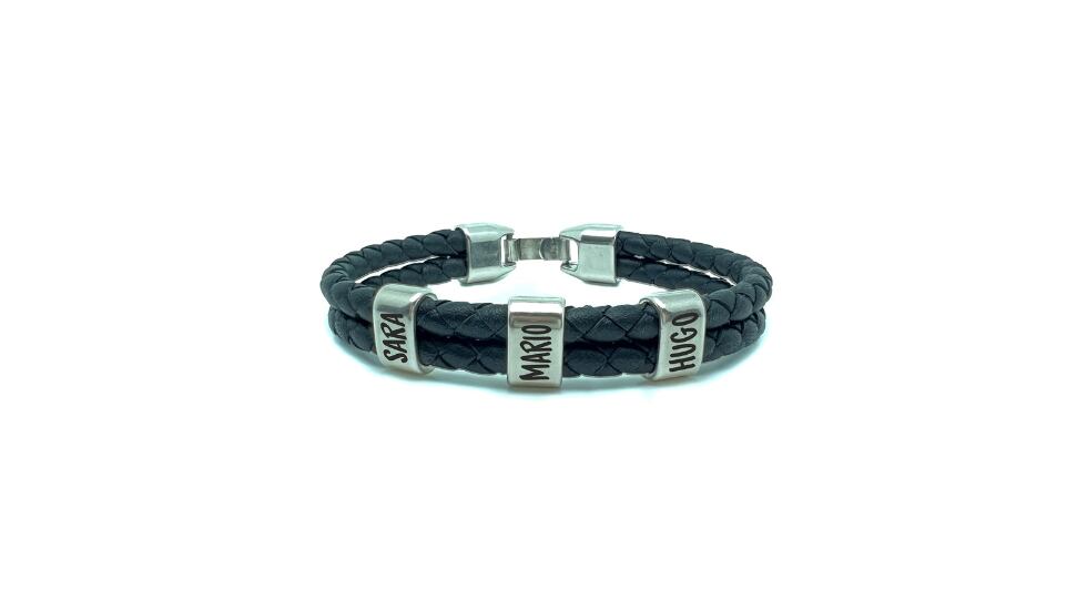 Pulsera de cuero personalizada.