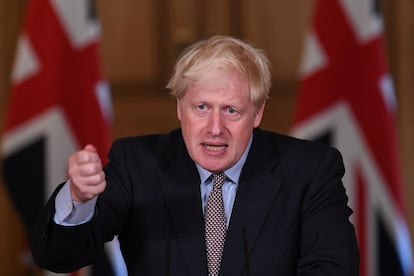 Boris Johnson este miércoles en Downing Street, Londres.
