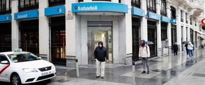 Una sucursal de Banco Sabadell, en Madrid.