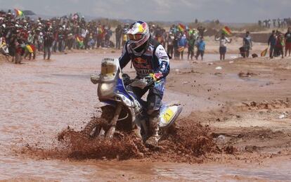 Cyril Despres, durante una jornada del Dakar. 