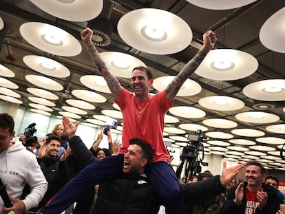 Santiago Sánchez, tras aterrizar este martes en Madrid tras ser liberado por Irán.