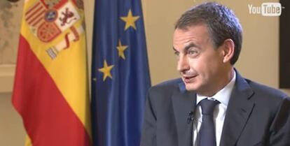 Captura de la entrevista de José Luis Rodríguez Zapatero en YouTube.