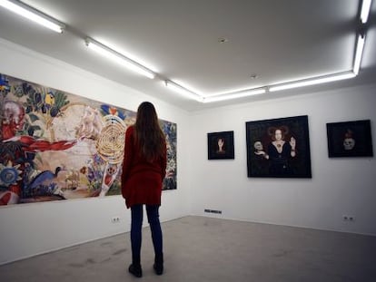 Una obra de Juan Gatti en La Fresh Gallery del barrio de Salamanca, en Madrid.
