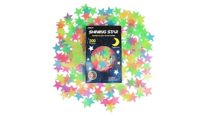 Pegatinas de estrellas fluorescentes para el techo, diseño multicolor