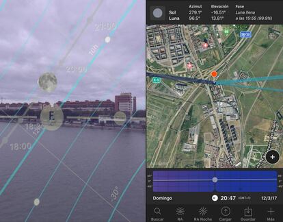 Con Photopills puedes saber el punto exacto por el que saldrá la luna.