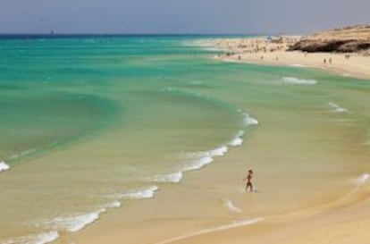 Playa Esmeralda, en la península de Jandía (Fuerteventura).
