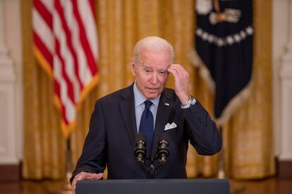 El presidente de Estados Unidos, Joe Biden, durante una comparecencia en la Casa Blanca, el 7 de mayo.