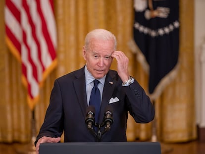 El presidente de Estados Unidos, Joe Biden, durante una comparecencia en la Casa Blanca, el 7 de mayo.