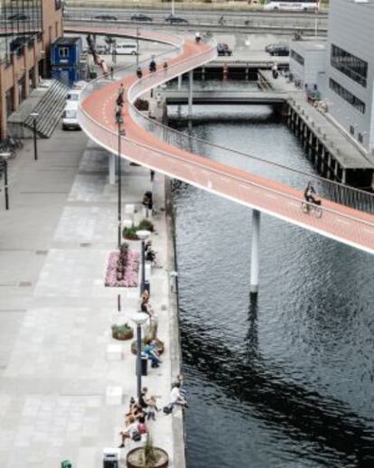 El carril Cycle Snake, en Copenhague