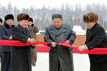 Kim, durante la inauguración.