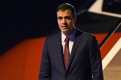 El presidente del Gobierno en funciones, Pedro Sánchez, a su llegada a la cumbre del G-20 en Osaka.