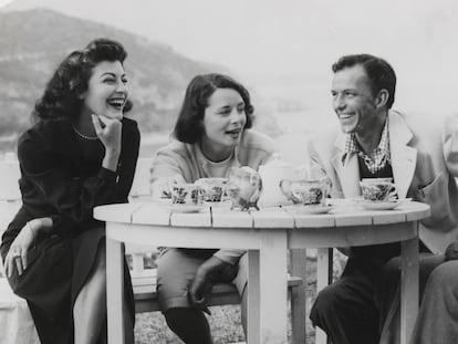 Ava Gardner, Frank Grant i Frank Sinatra a Tossa de Mar el 1950.