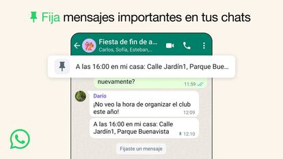 Mensaje pin WhatsApp