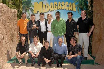 El equipo de &#39;Madagascar&#39;, durante la presentación de la película en Madrid.