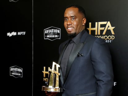 Sean Combs with his Hollywood Documentary Award for 'Can't Stop, Won't Stop: A Bad Boy Story' at the 21st Annual Hollywood Film Awards. Beverly Hills, California, May 11, 2017.